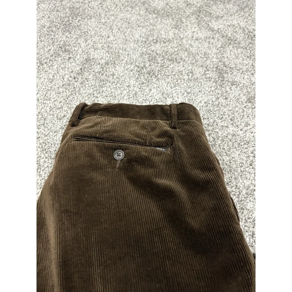 Polo Ralph‎ Lauren Corduroy Pants 34x30 Brown Stretch Classic Fit Straight Leg